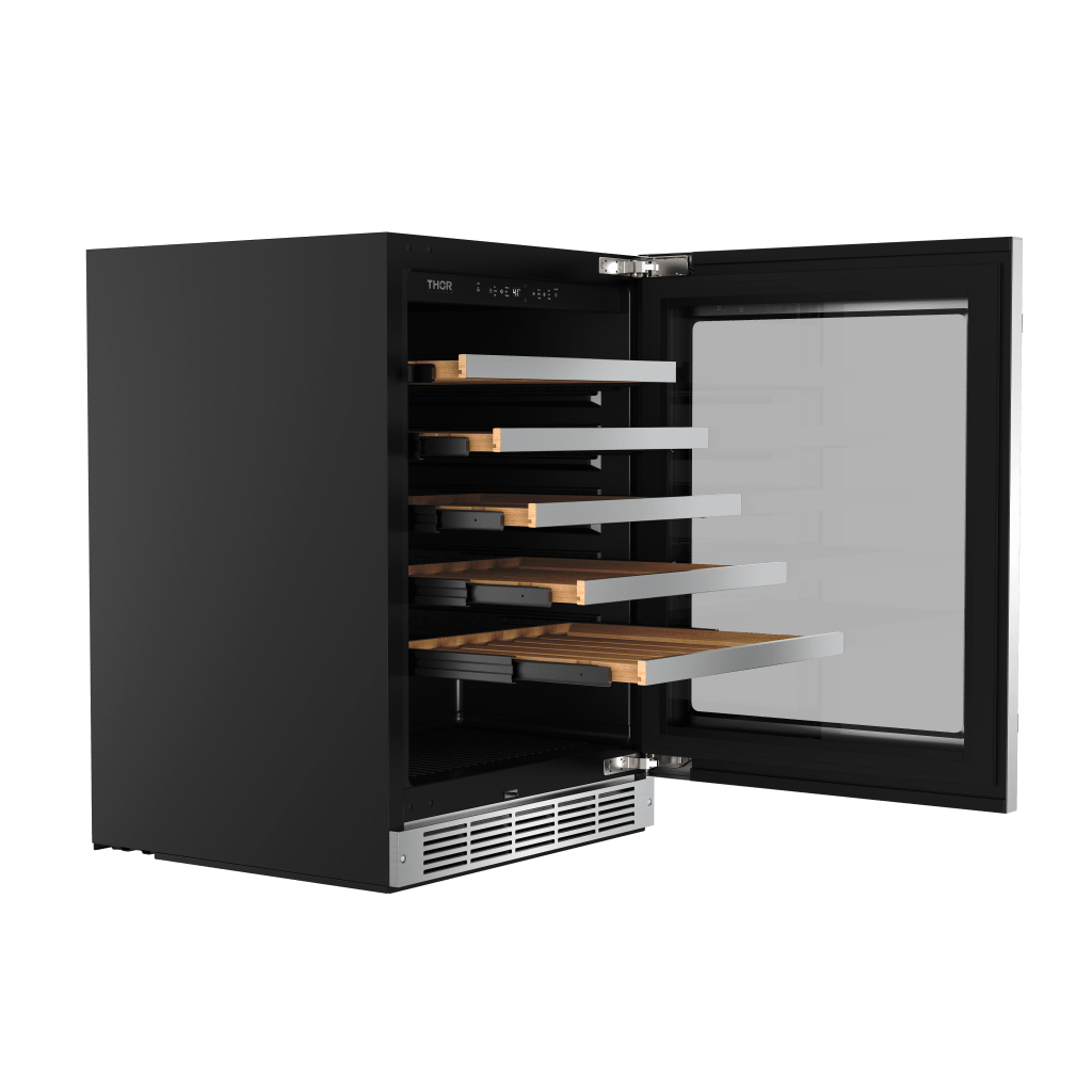 Thor Kitchen TWC24US Thor Kitchen 24-Inch Single Zone Wine Cooler, 46 Wine Bottle Capacity - Model Twc24Us