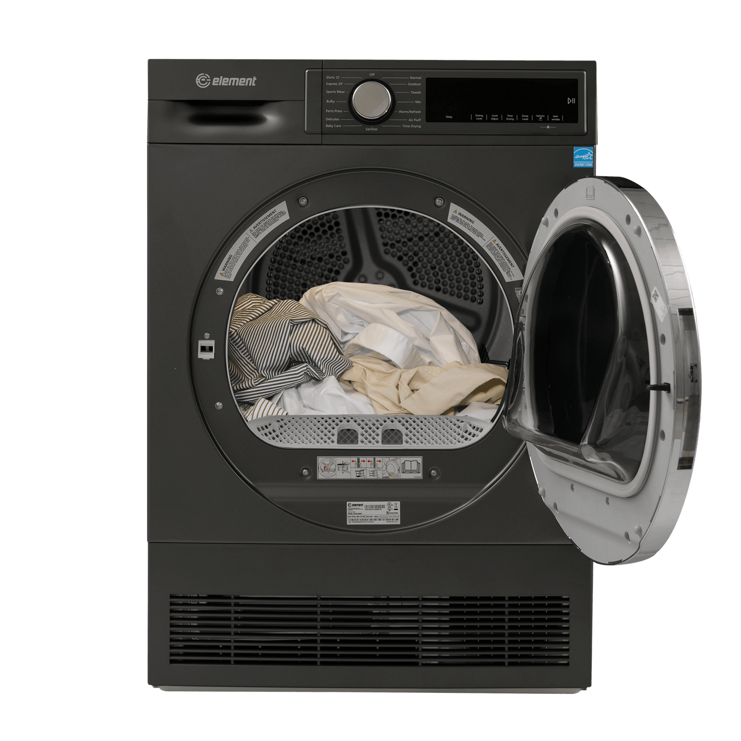 Element Appliance ECD4224EGG Element 4.0 Cu. Ft. Front Load Electric Dryer - Gray, Energy Star (Ecd4224Egg)