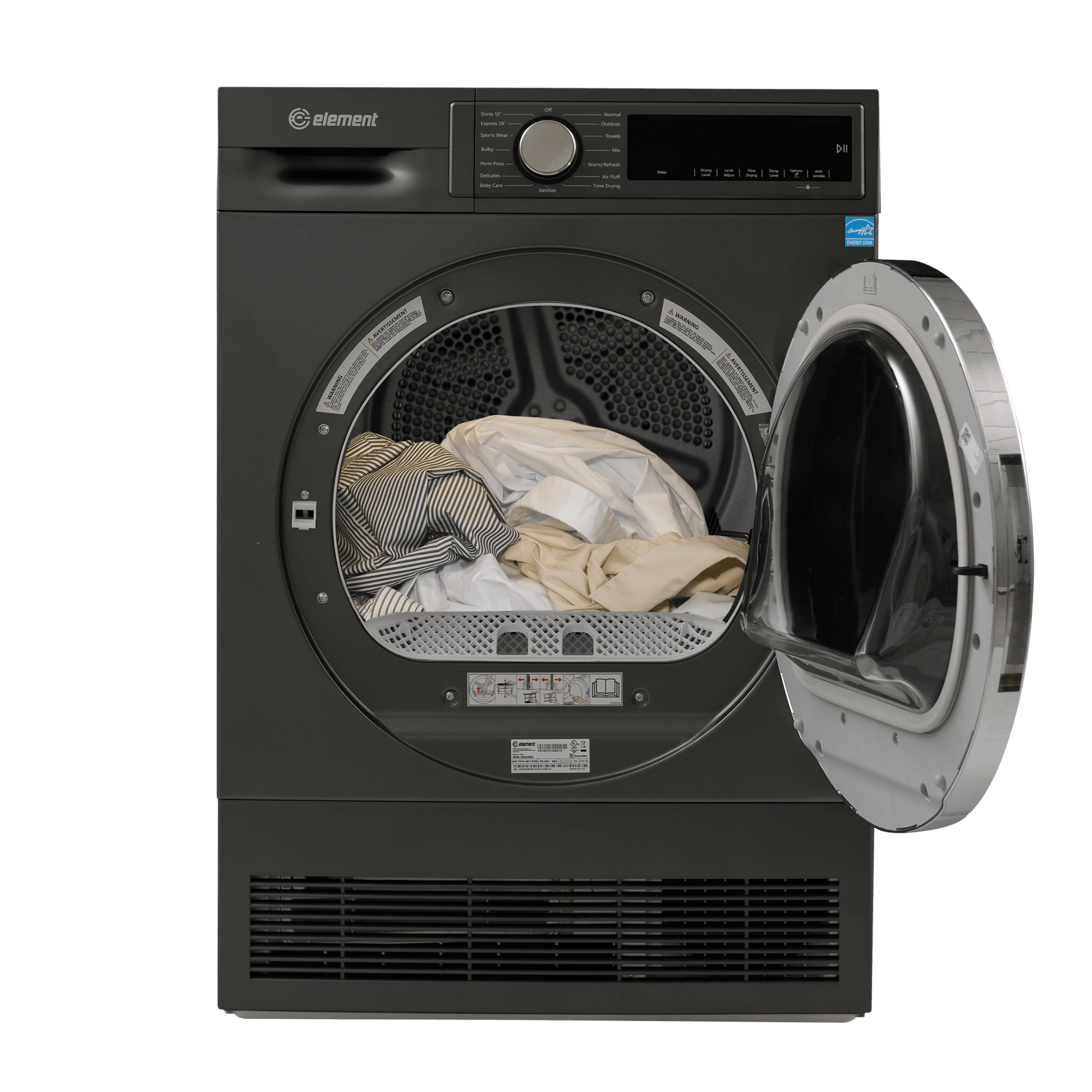 Element Appliance ECD4224EGG Element 4.0 Cu. Ft. Front Load Electric Dryer - Gray, Energy Star (Ecd4224Egg)