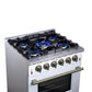 Forno FFSGS623930WHT Forno Massimo 30-Inch White Freestanding Gas Range, 5 Burners, True Convection Oven