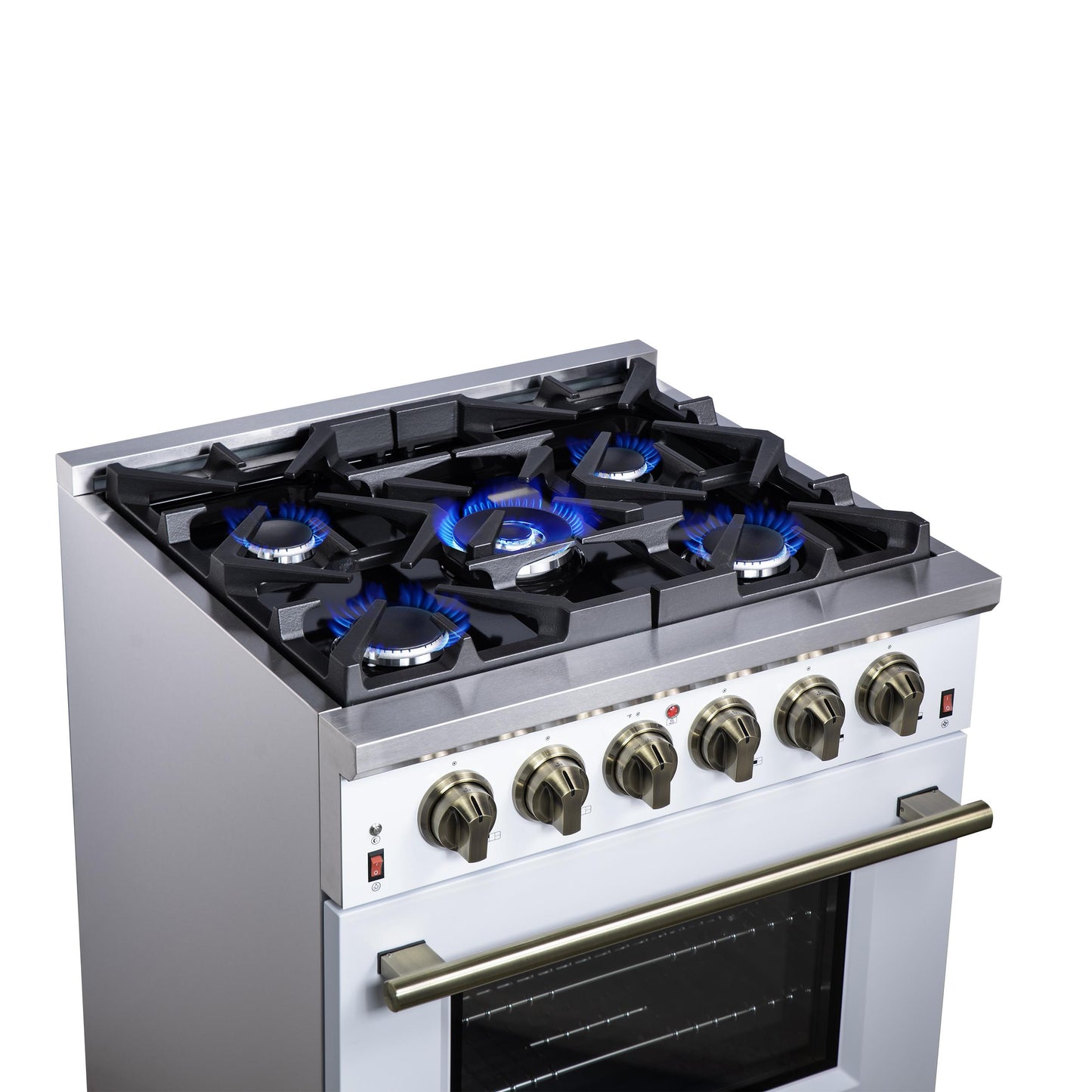 Forno FFSGS623930WHT Forno Massimo 30-Inch White Freestanding Gas Range, 5 Burners, True Convection Oven