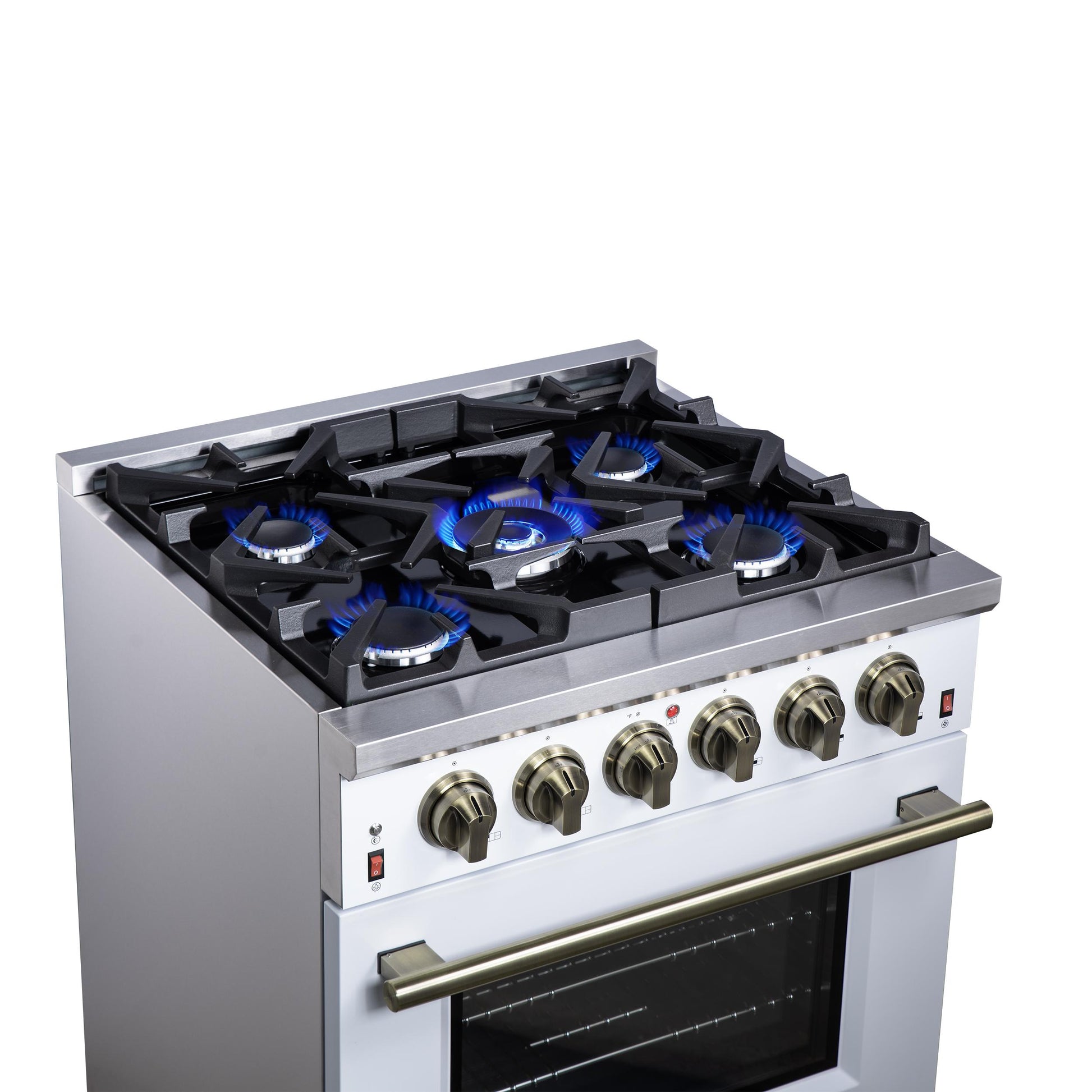 Forno FFSGS623930WHT Forno Massimo 30-Inch White Freestanding Gas Range, 5 Burners, True Convection Oven