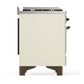 Ilve UM48FSNR3AWBLP Ilve Um48Fsnr3Awblp Majestic Iii 48 Inch Dual Fuel Range With 5 Black Brass Burners, Griddle And French Top, Dual Function Burner Up To 25,000 Btu (Liquid Propane, Triple Glass Door, Antique White, Burnished)