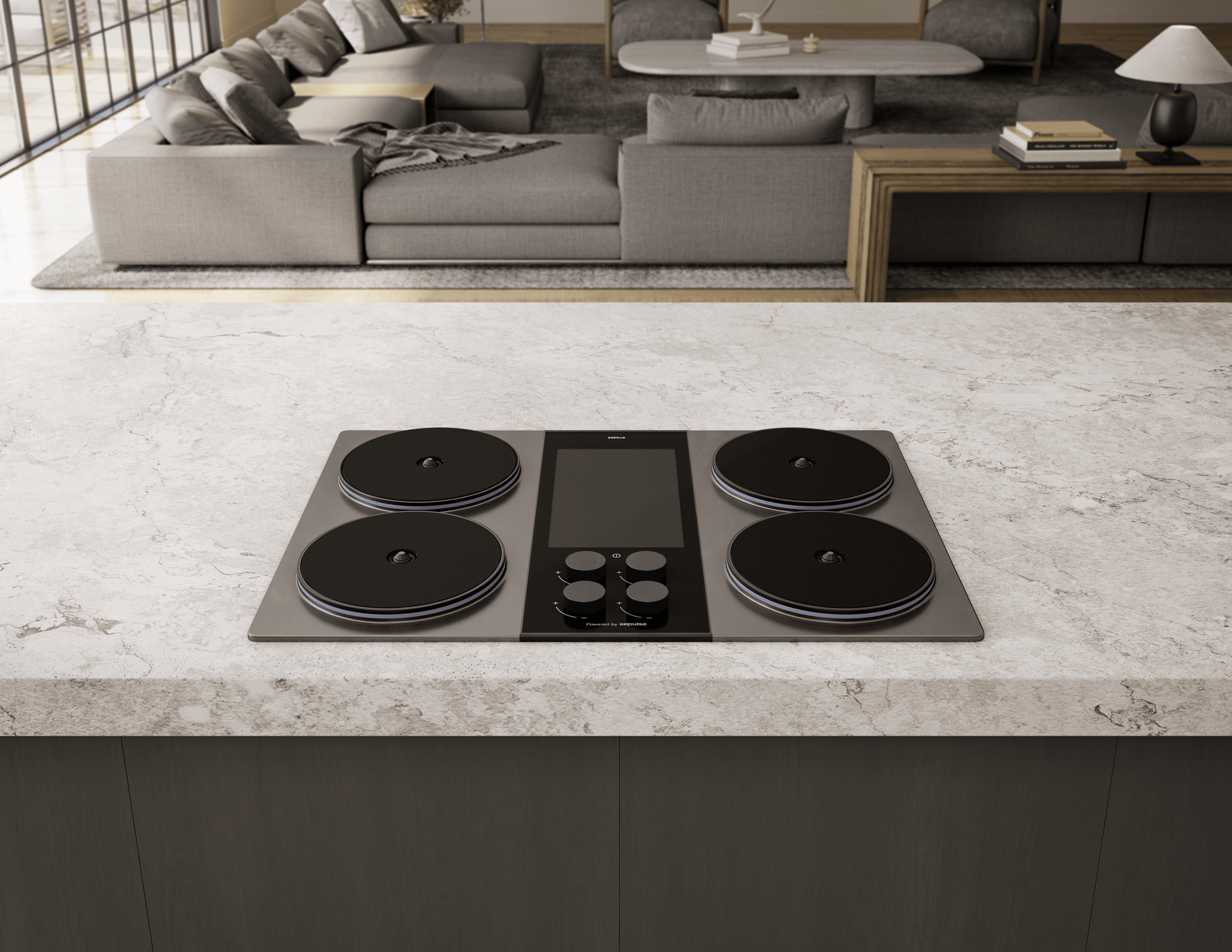 Zephyr ZHCT130AC Hypercore Induction Cooktop, 30In, Charcoal, Requires Battery