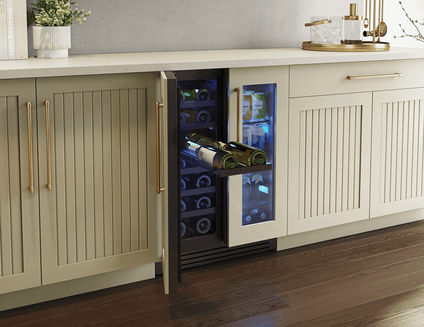 Zephyr PRWB24C32CPG Presrv Wine & Bev Cooler, 24In Uc, Panel Ready, French Door