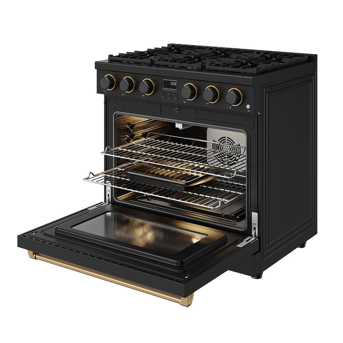 Thor Kitchen ARG36BBRZ 36 Inch Gas Range In Black And Bronze- Contemporary Professional