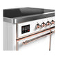 Ilve UMDIB40QNR3WHP Ilve Umdib40Qnr3Whp Majestic Iii 40 Inch Induction Range With 6 Elements, 3.82 Cu. Ft. Total Oven Capacity (Solid Door, White, Copper)