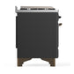 Ilve UM48FNR3MGB Ilve Um48Fnr3Mgb Majestic Iii 48 Inch Dual Fuel Range With 8 Burners And Griddle, Dual Function Burner Up To 25,000 Btu (Natural Gas, Triple Glass Door, Graphite Matte, Burnished)