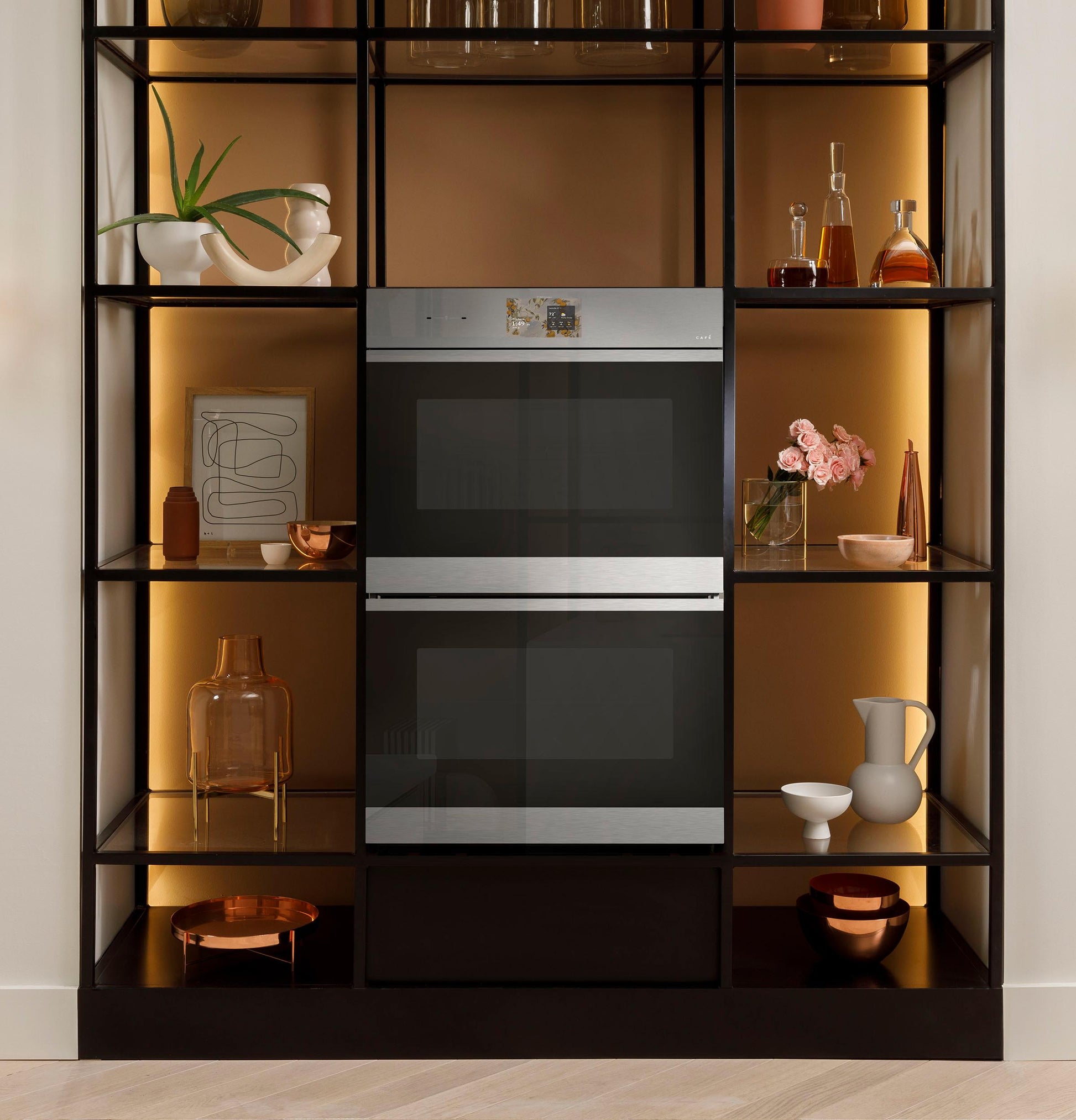 Cafe CTD90DM2ZS5 Café™ 30" Smart Built-In Convection Double Wall Oven In Platinum Glass