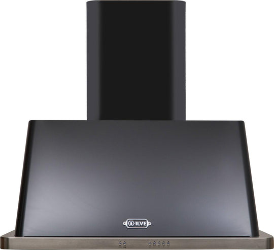 Ilve UAM90BK Majestic 36 Inch Glossy Black Wall Mount Range Hood