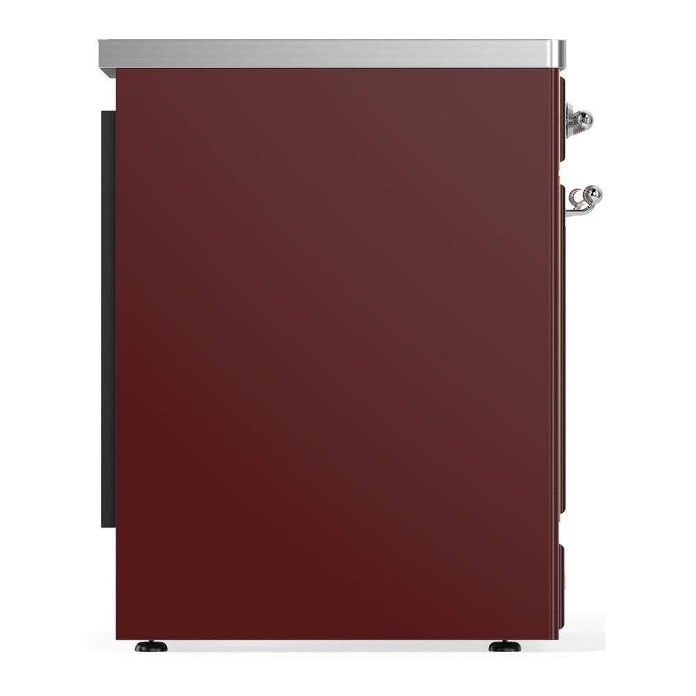 Ilve UMIB30NR3BUC Ilve Umib30Nr3Buc Majestic Iii 30 Inch Induction Range With 4 Elements, 4 Cu. Ft. Oven Capacity (Triple Glass Door, Burgundy, Chrome)