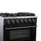 Forno FFSGS623936BLK Forno Massimo 36-Inch Black Freestanding Gas Range, 6 Sealed Burners, Convection Oven, Energy Efficient
