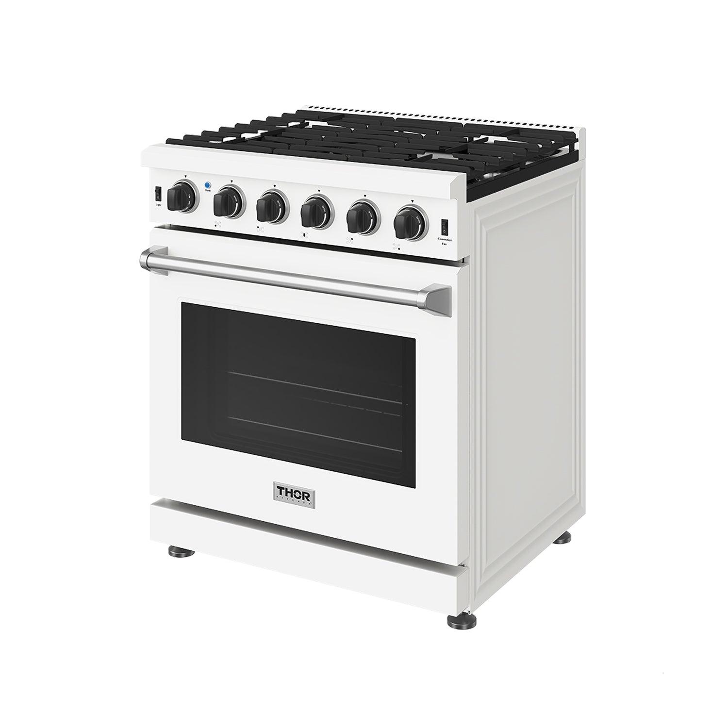 Thor Kitchen LRG3001UW 30 Inch Professional Gas Range In White