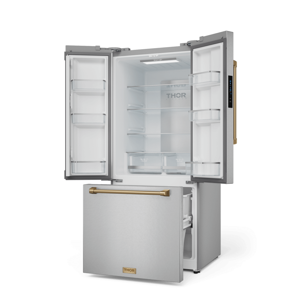 Thor Kitchen RF3017FFD99BRZ 30 Inch 17.7 Cu Ft French Door Counter Depth Refrigerator With Ice Maker In Stainless Steel/Bronze Gordon Ramsay Series - Rf3017Ffd99-Brz