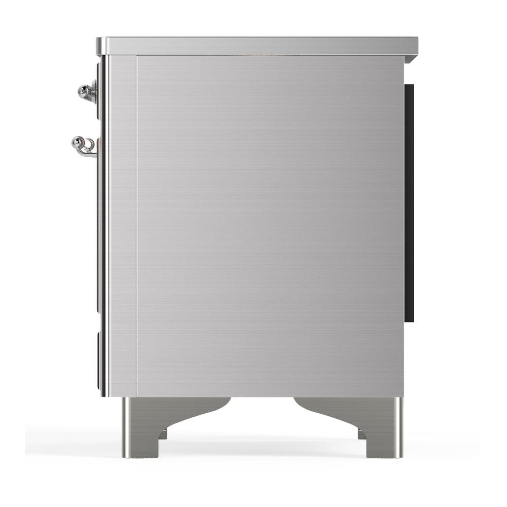 Ilve UMDIB40QNR3SSC Ilve Umdib40Qnr3Ssc Majestic Iii 40 Inch Induction Range With 6 Elements, 3.82 Cu. Ft. Total Oven Capacity (Solid Door, Stainless Steel, Chrome)