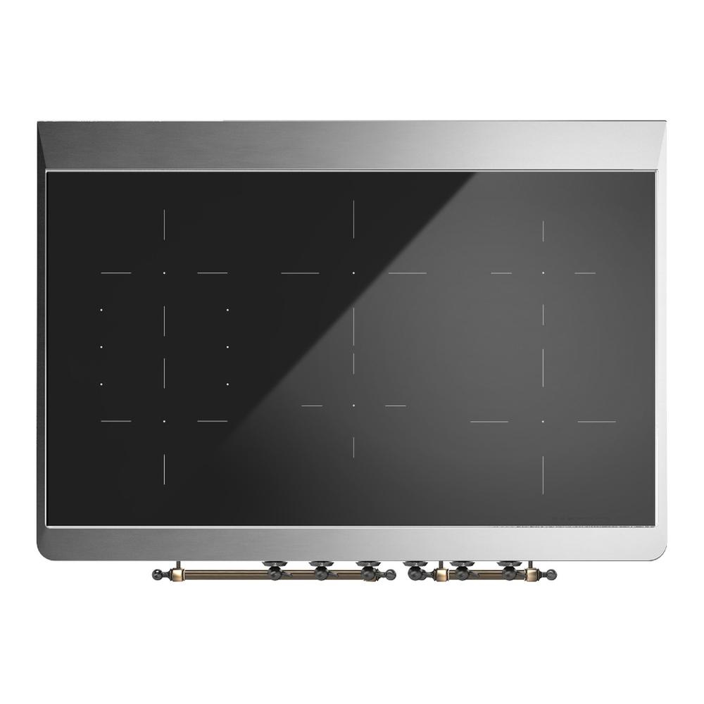 Ilve UMDIB40NR3EGB Ilve Umdib40Nr3Egb Majestic Iii 40 Inch Induction Range With 6 Elements, 3.82 Cu. Ft. Total Oven Capacity (Triple Glass Door, Emerald Green, Burnished)