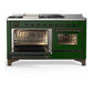 Ilve UM60FSNR3EGB Ilve Um60Fsnr3Egb Majestic Iii 60 Inch Dual Fuel Range With 7 Burners, Griddle And French Top, Dual Function Burner With Up To 25,000 Btu (Natural Gas, Triple Glass Door, Emerald Green, Burnished)