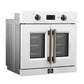 Forno FBOEL133330WHT Forno Asti 30-Inch French Door Electric Wall Oven In White & Antique Brass, 3.68 Cu. Ft. True Convection, 3,600W, Air Fry, Sous Vide, Self-Clean
