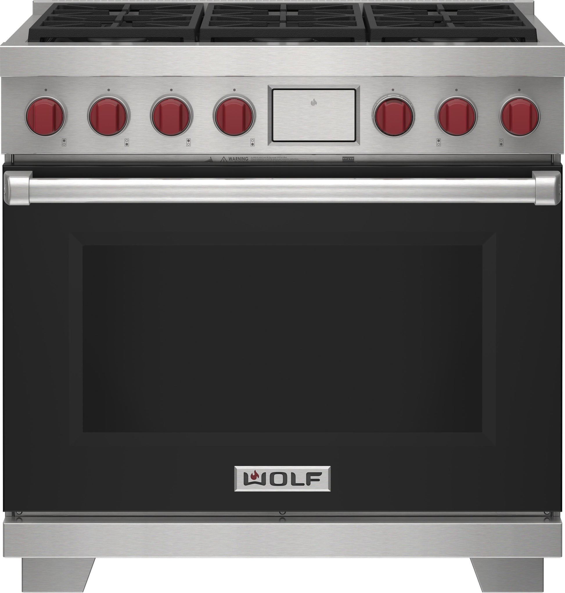 Wolf DF36650BKP 36" Dual Fuel Range - 6 Burners