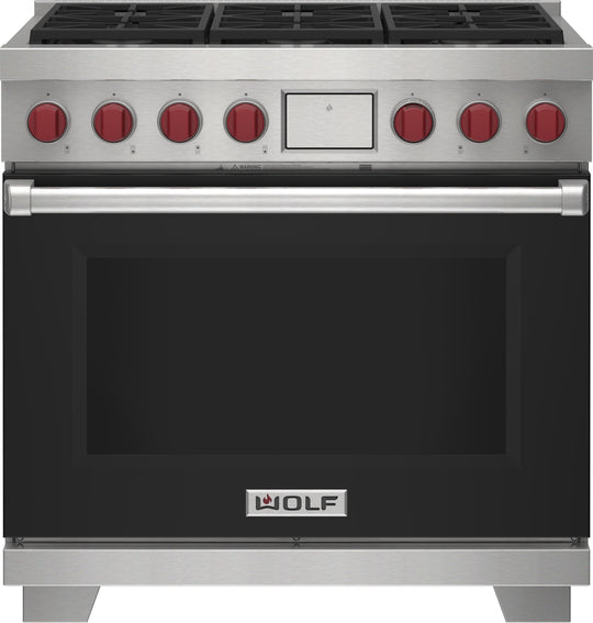 Wolf DF36650BKPLP 36" Dual Fuel Range - 6 Burners