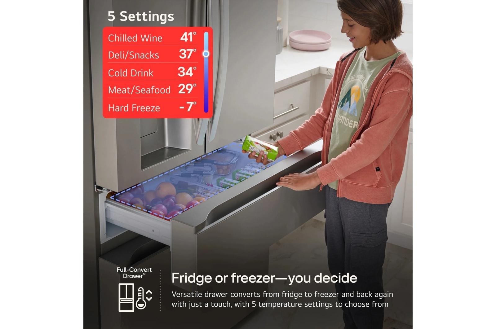 Lg LF29N8330S 29 Cu. Ft. Smart Standard-Depth Max™ 4-Door French Door Refrigerator With Full-Convert Drawer™