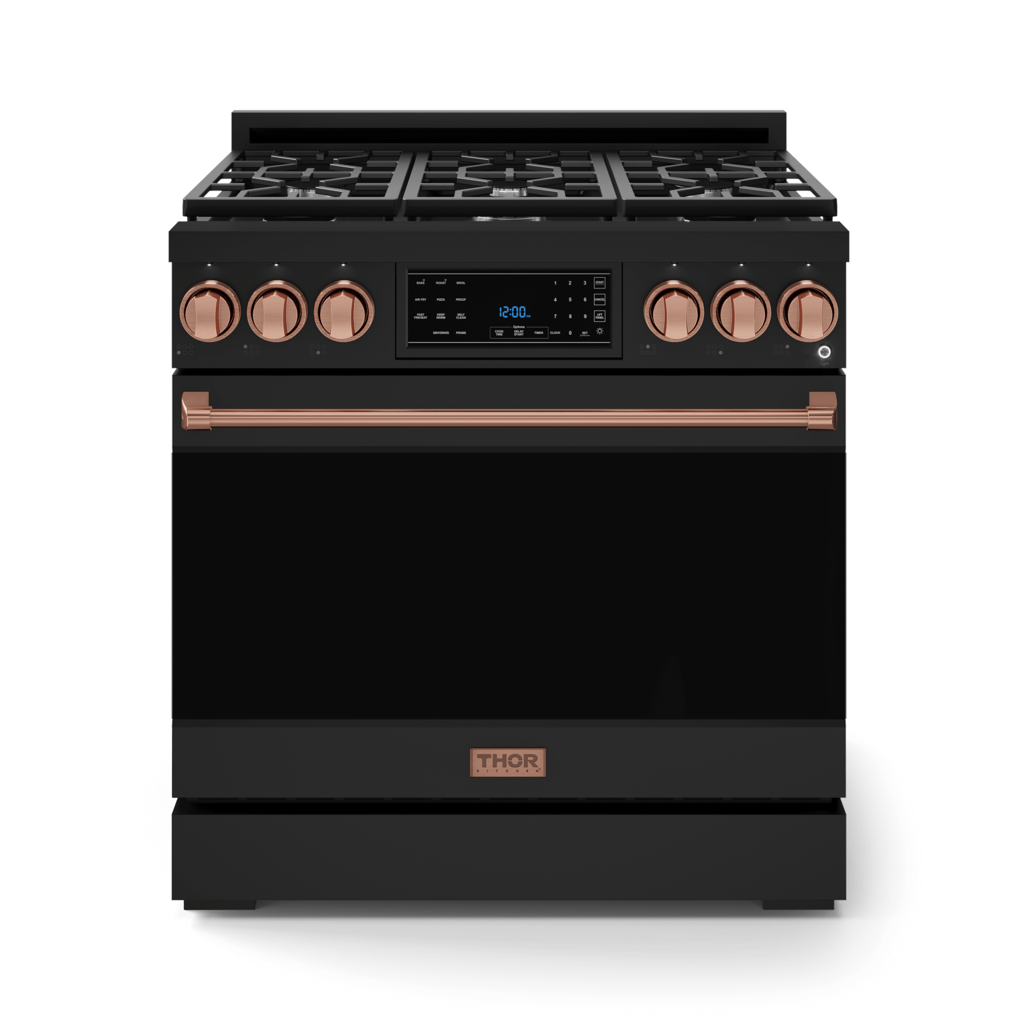 Thor Kitchen RSG36BLPRSG 36 Inch Professional Lp Range With Tilt Panel Touch Control In Black/Rose Gold Gordon Ramsay Series - Rsg36Blp-Rsg