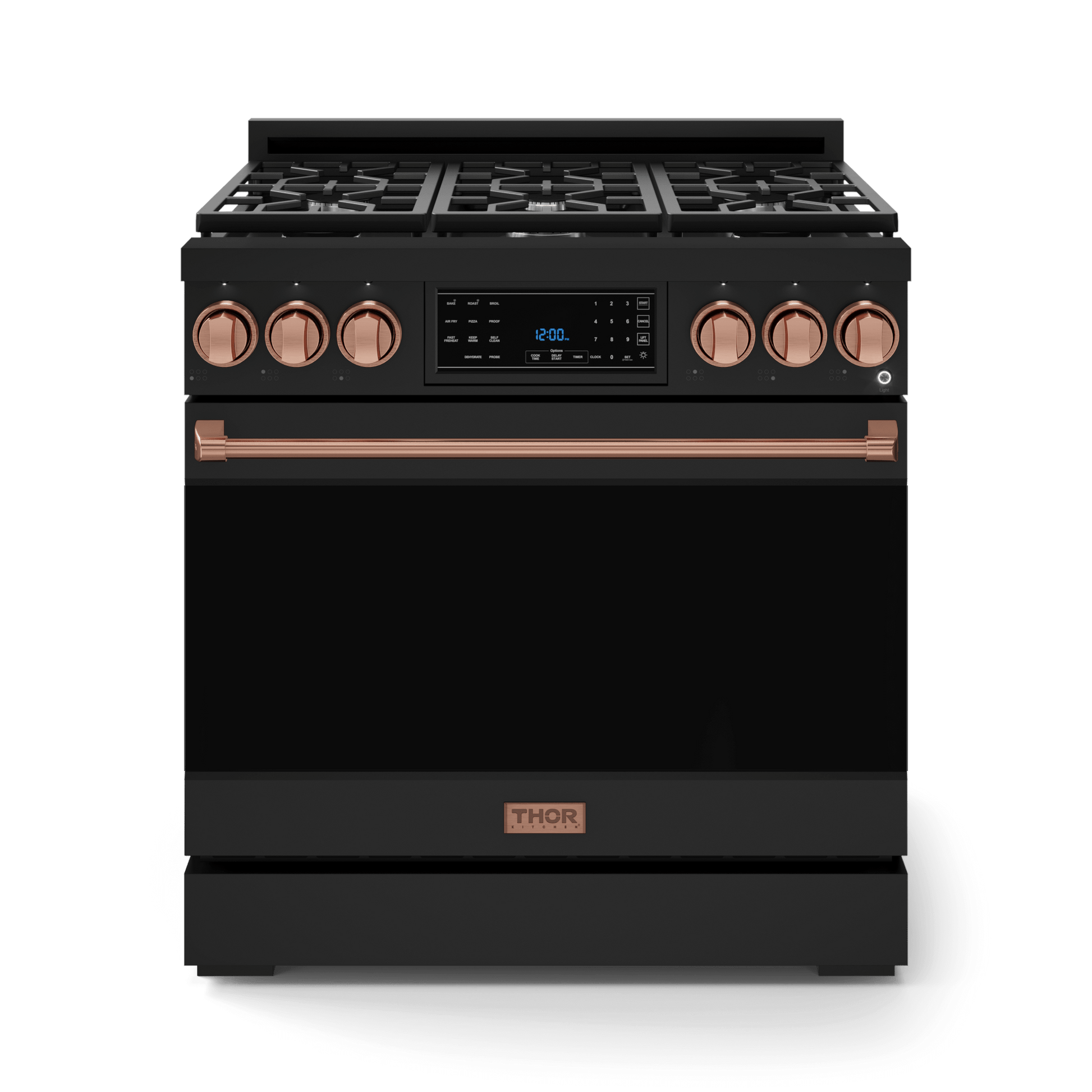 Thor Kitchen RSG36BLPRSG 36 Inch Professional Lp Range With Tilt Panel Touch Control In Black/Rose Gold Gordon Ramsay Series - Rsg36Blp-Rsg