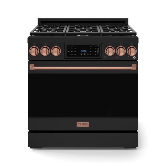 Thor Kitchen RSG36BLPRSG 36 Inch Professional Lp Range With Tilt Panel Touch Control In Black/Rose Gold Gordon Ramsay Series - Rsg36Blp-Rsg