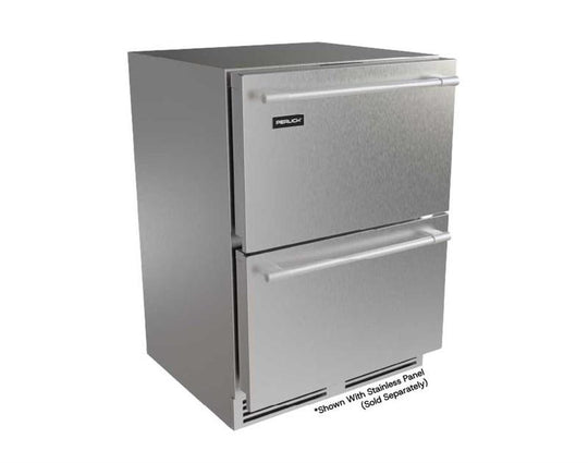 Perlick G5DZ24SL G5 Luxe 24" Premium Dual Zone Refrigerator / Freezer Drawers - Indoor/Outdoor Rated