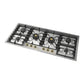 Ilve UHCPT125NSSGLP Ilve Uhcpt125Nssglp Nostalgie Ii 48 Inch Built-In Gas Cooktop With Total Black Brass Burners, In Stainless Steel (6 Sealed Burners, Liquid Propane, Brass)