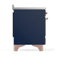 Ilve UMIB48QNR3MBP Ilve Umib48Qnr3Mbp Majestic Iii 48 Inch Induction Range With 6 Elements, 5.02 Cu. Ft. Total Oven Capacity (Solid Door, Midnight Blue, Copper)