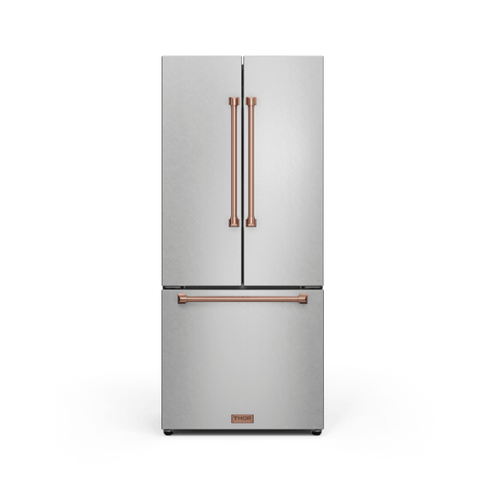 Thor Kitchen RF3017FFD99RSG 30 Inch 17.7 Cu Ft French Door Counter Depth Refrigerator With Ice Maker In Stainless Steel/Rose Gold Gordon Ramsay Series - Rf3017Ffd99-Rsg