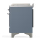 Ilve UM48FSNR3BGCLP Ilve Um48Fsnr3Bgclp Majestic Iii 48 Inch Dual Fuel Range With 5 Black Brass Burners, Griddle And French Top, Dual Function Burner Up To 25,000 Btu (Liquid Propane, Triple Glass Door, Blue Grey, Chrome)