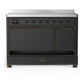Ilve UMIB48QNR3MGB Ilve Umib48Qnr3Mgb Majestic Iii 48 Inch Induction Range With 6 Elements, 5.02 Cu. Ft. Total Oven Capacity (Solid Door, Graphite Matte, Burnished)