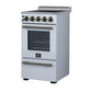 Forno FFSEL605220WHT Forno Pallerano 20 Inch Freestanding Electric Range In White With Antique Brass, Compact Design