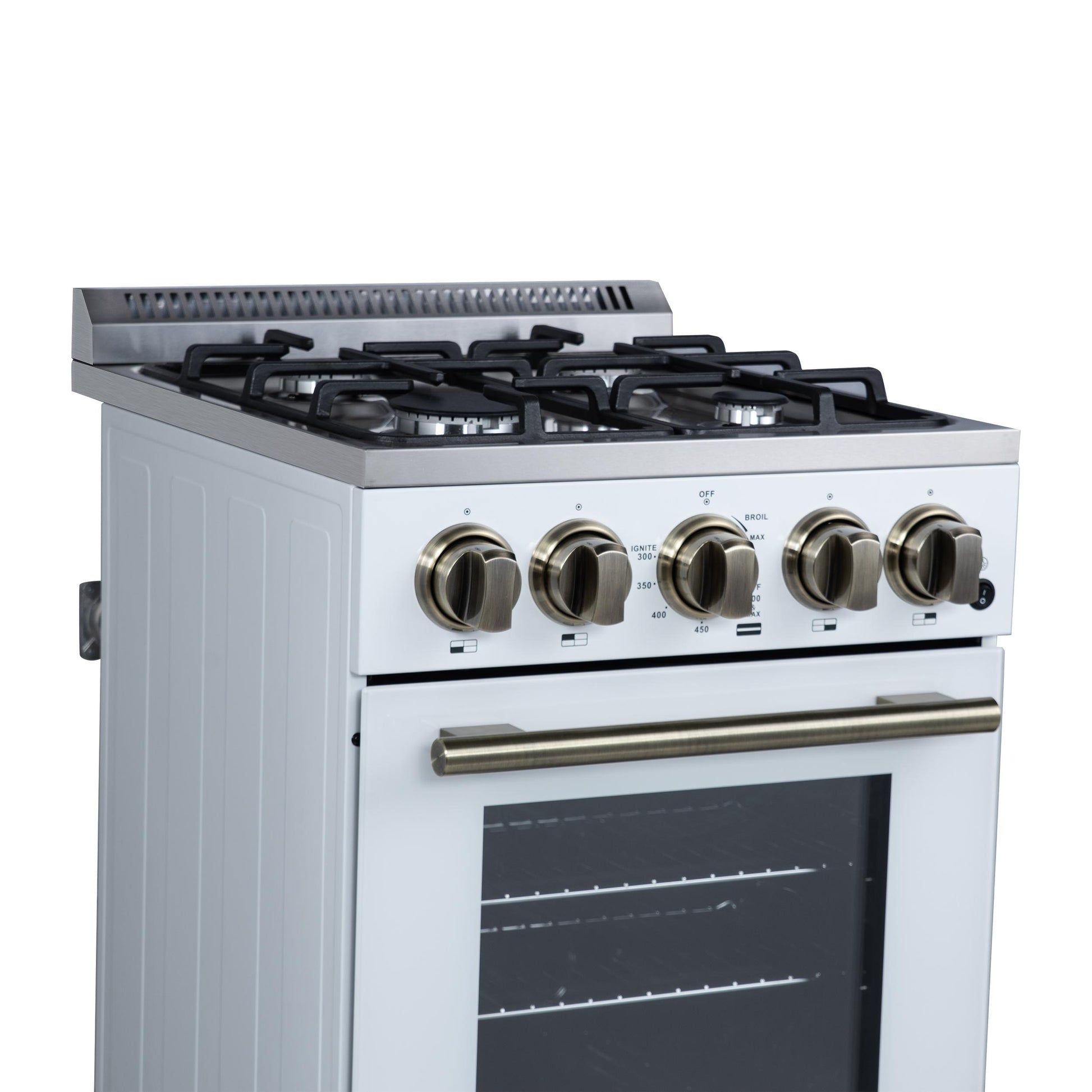 Forno FFSGS626520WHT Forno Lamazze 20 Inch Freestanding Gas Range In White, Compact Design