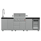 Forno FODKT2506BLK Forno Bulnes 30-Inch Bbq, 60,000 Btu, 3 Burners With Sear & Rotisserie Infrared Burners, Stainless Steel Outdoor Kitchen With 1.8 Cu.Ft. Beverage Center & Black Granite Countertops