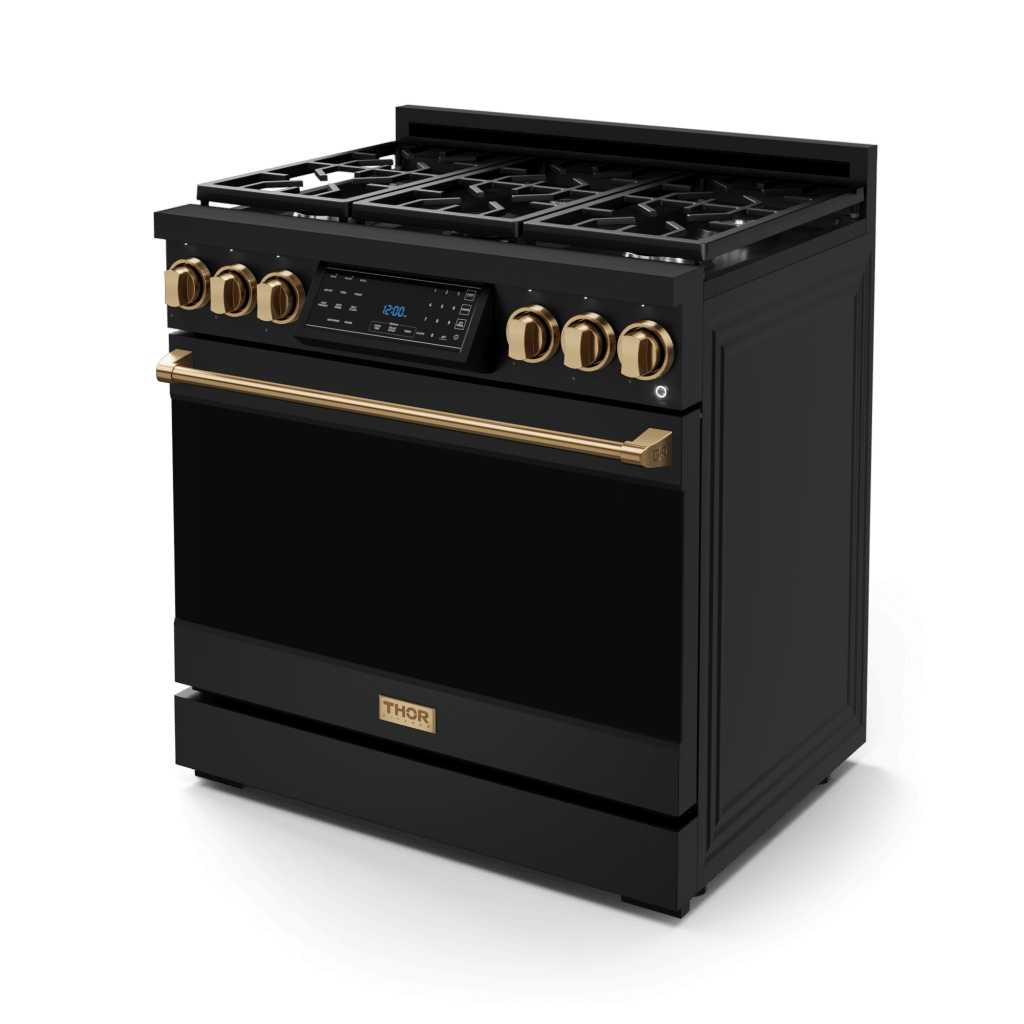 Thor Kitchen RSG36BBRZ 36 Inch Professional Gas Range With Tilt Panel Touch Control In Black/Bronze Gordon Ramsay Series - Rsg36B-Brz