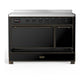 Ilve UMIB48QNR3BKB Ilve Umib48Qnr3Bkb Majestic Iii 48 Inch Induction Range With 6 Elements, 5.02 Cu. Ft. Total Oven Capacity (Solid Door, Glossy Black, Burnished)