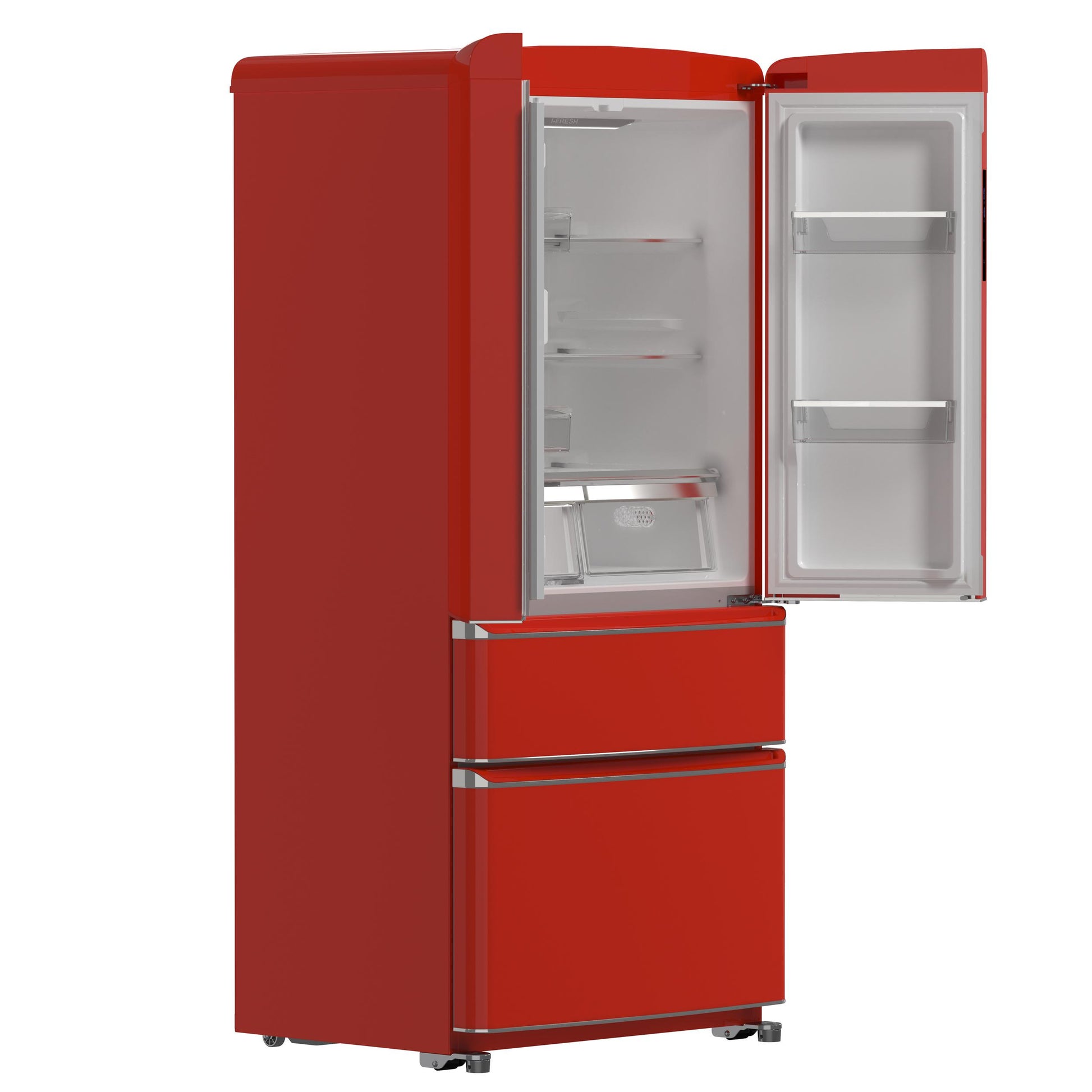 Forno FFFFD179133RED Forno Luigi 33-Inch French Door Refrigerator, 18 Cu.Ft, Red Finish, Handle-Free Design, Energy Star Certified