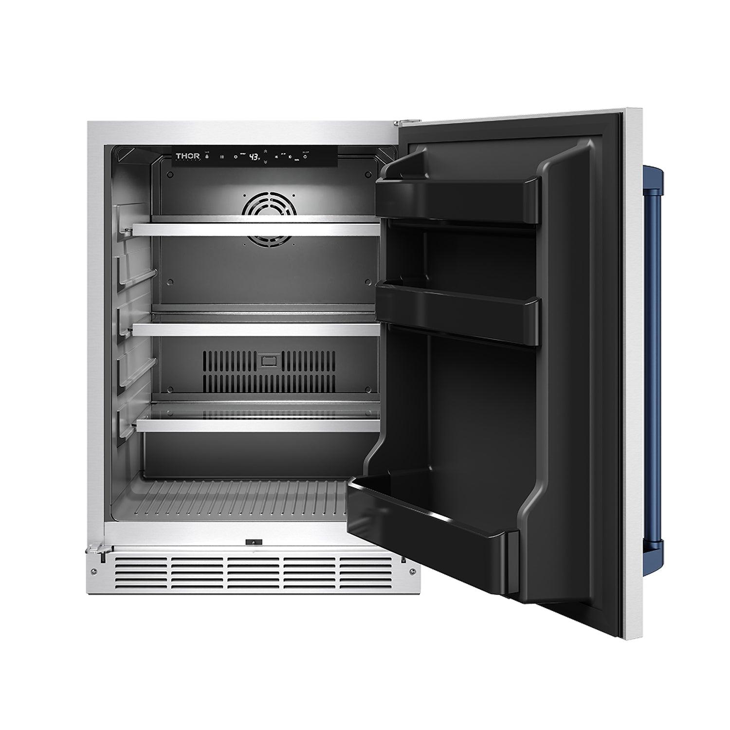 Thor Kitchen RBC24SSDBLU Gordon Ramsay Collection 24 Inch Outdoor Undercounter Beverage Cooler In Stainless Steel/Blue
