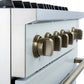 Forno FFSGS627730WHT Marco 30-Inch Gas Range White & Antique Brass Design, 4 Burners 37,000 Btu, 4.32 Cu.Ft. Convection Oven
