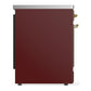 Ilve UMIB30QNR3BUG Ilve Umib30Qnr3Bug Majestic Iii 30 Inch Induction Range With 4 Elements, 4 Cu. Ft. Oven Capacity (Solid Door, Burgundy, Brass)