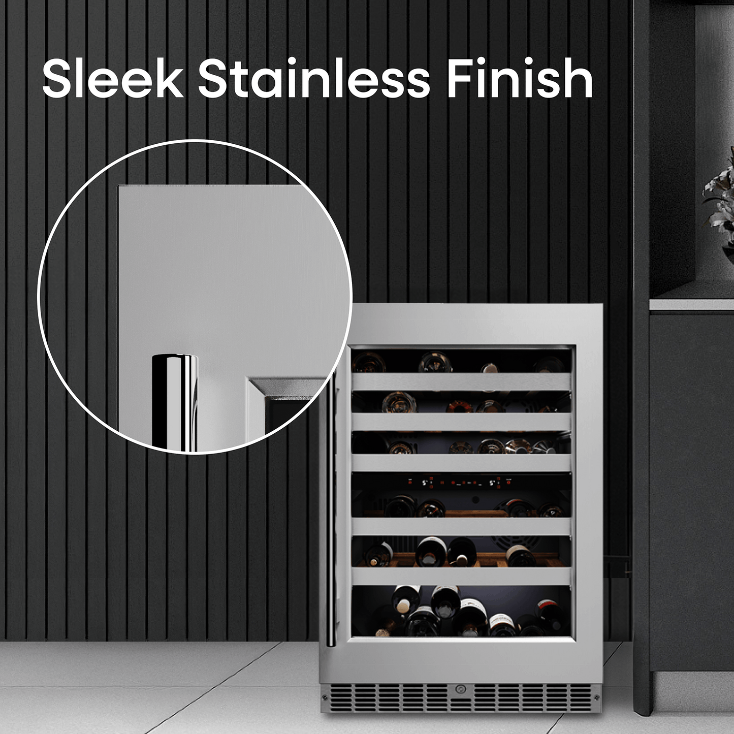 Element Appliance EWD24BES Cellara By Element 24 In., 46 Bottle Dual-Zone Wine Cooler - Stainless Steel