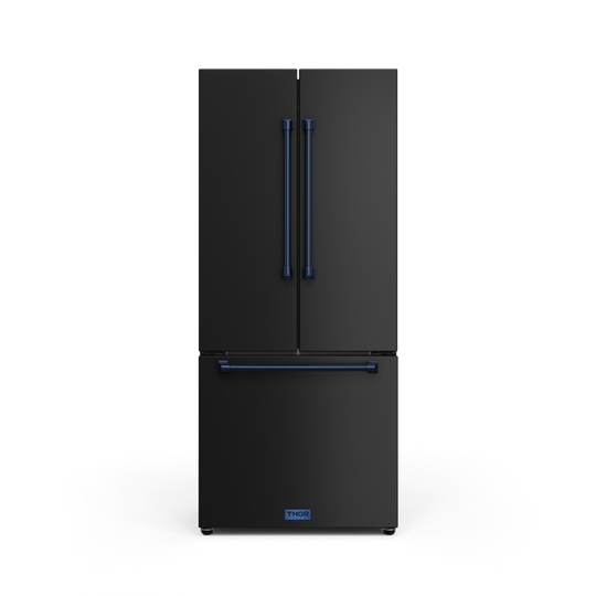 Thor Kitchen RF3017FFD00BLU 30 Inch 17.7 Cu Ft French Door Counter Depth Refrigerator With Ice Maker In Black/Navy Blue Gordon Ramsay Series - Rf3017Ffd00-Blu