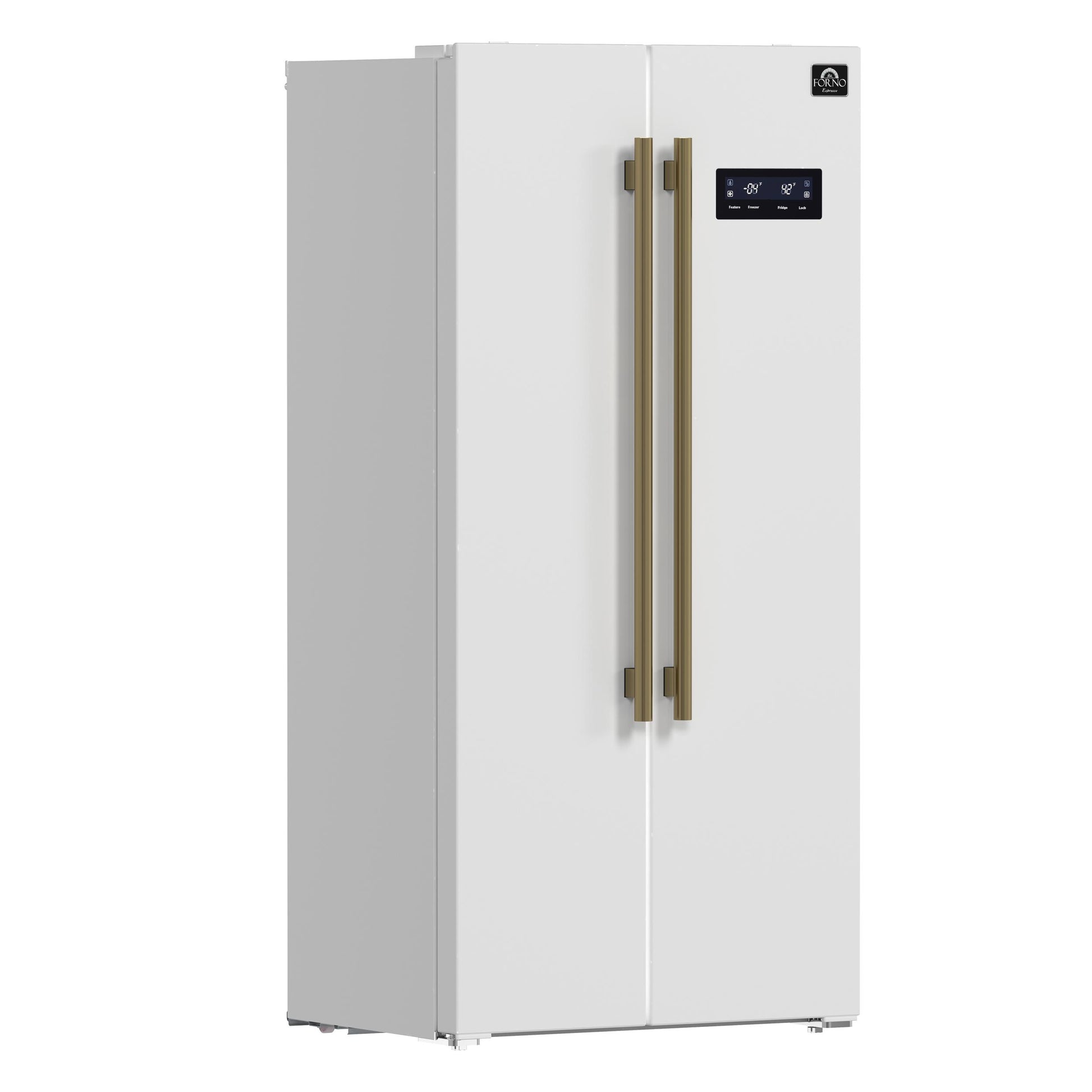 Forno FFRBI180533WHT Forno Salerno Espresso 33-Inch White Side-By-Side Refrigerator, 15.6 Cu. Ft., Energy-Efficient, No Frost, Modern Design