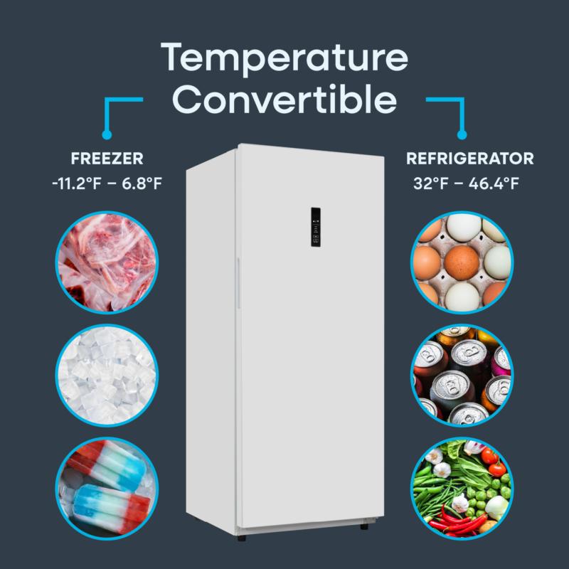 Element Appliance EXUF17CEEW Element 17.0 Cu. Ft. Upright Convertible Freezer / Refrigerator - White, Energy Star (Exuf17Ceew)