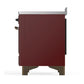 Ilve UMIB48NR3BUB Ilve Umib48Nr3Bub Majestic Iii 48 Inch Induction Range With 6 Elements, 5.02 Cu. Ft. Total Oven Capacity (Triple Glass Door, Burgundy, Burnished)