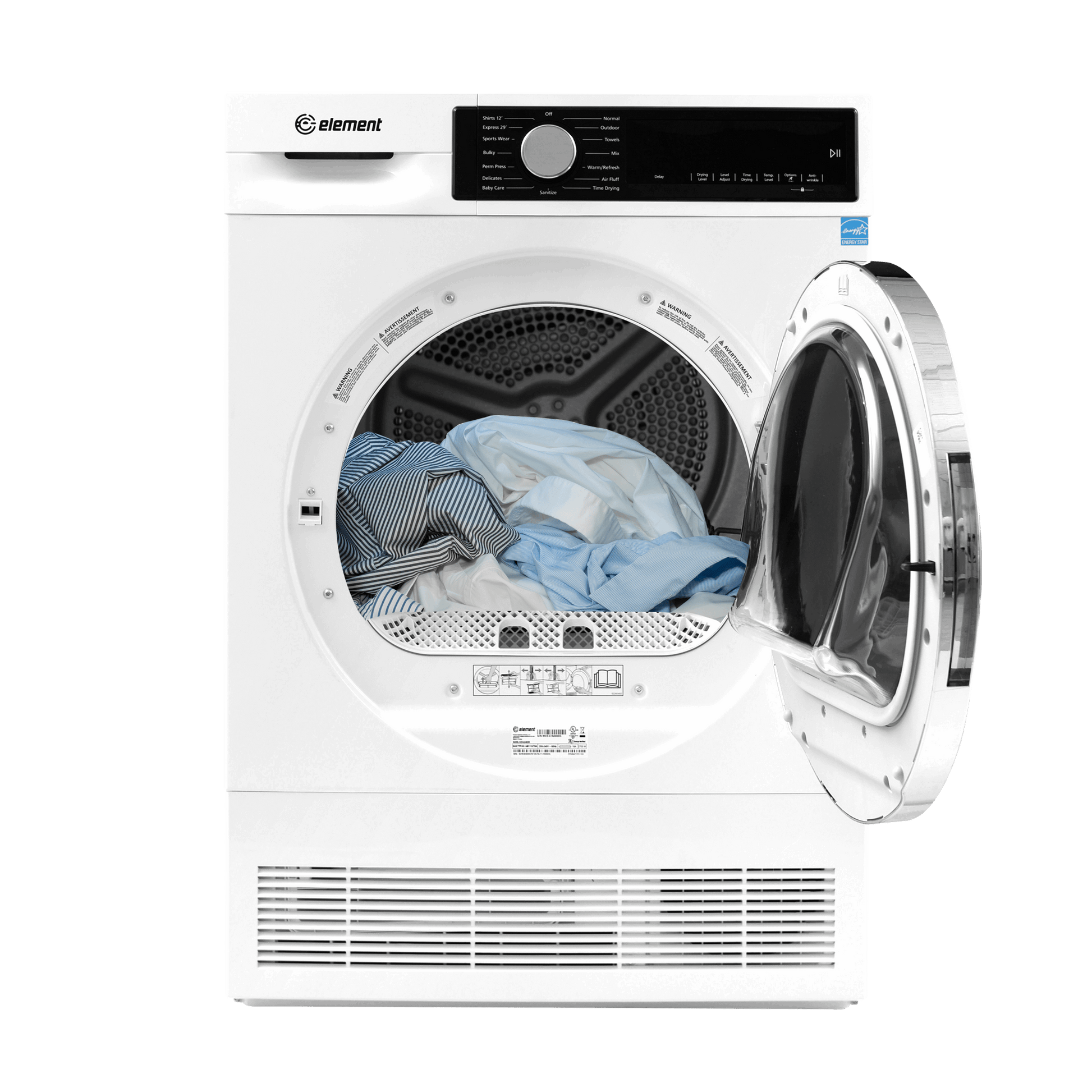 Element Appliance ECD4224EGW Element 4.0 Cu. Ft. Front Load Electric Dryer - White, Energy Star (Ecd4224Egw)