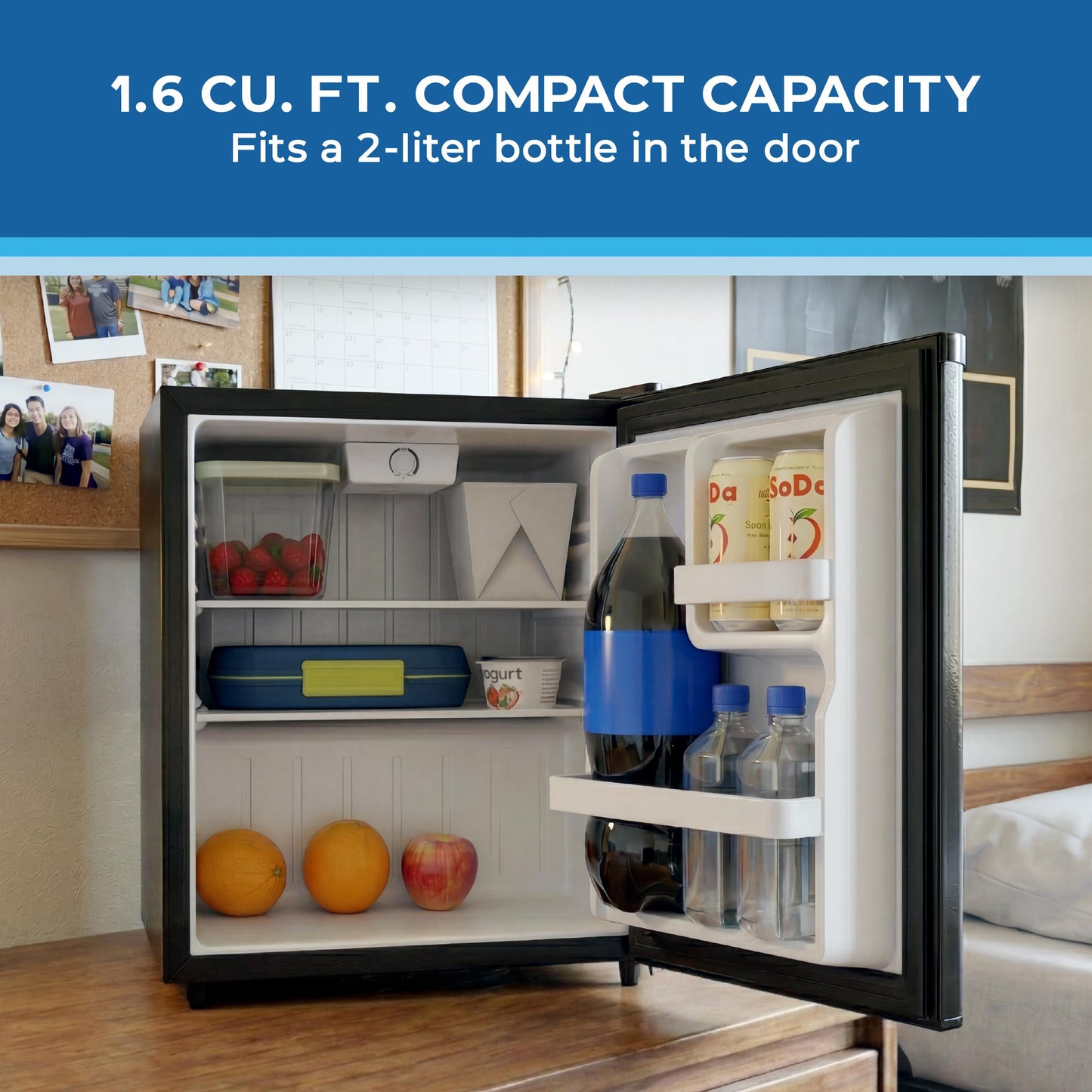 Avanti AVAR16F1B Avanti 1.6 Cu. Ft. Compact Refrigerator With Auto-Defrost, In Black (Avar16F1B)